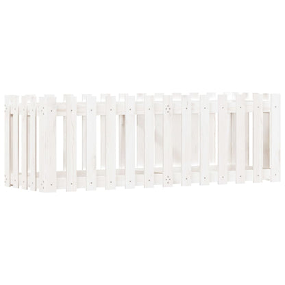 vidaXL Hochbeet Lattenzaun-Design Weiß 150x50x50 cm Massivholz Kiefer