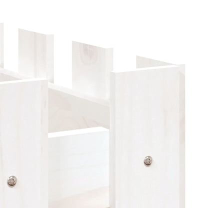 vidaXL Hochbeet Lattenzaun-Design Weiß 150x50x50 cm Massivholz Kiefer
