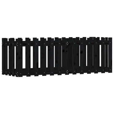 vidaXL Hochbeet Latten-Design Schwarz 150x50x50 cm Massivholz Kiefer