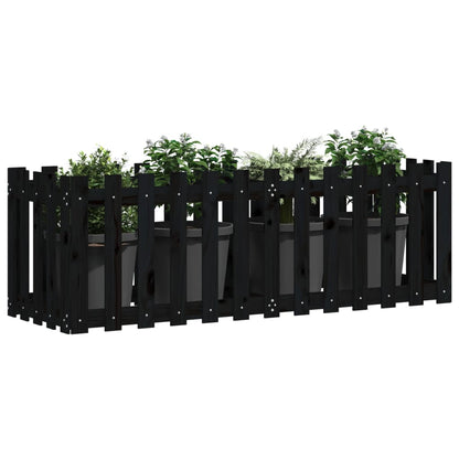 vidaXL Hochbeet Latten-Design Schwarz 150x50x50 cm Massivholz Kiefer