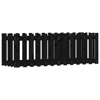 vidaXL Hochbeet Latten-Design Schwarz 150x50x50 cm Massivholz Kiefer