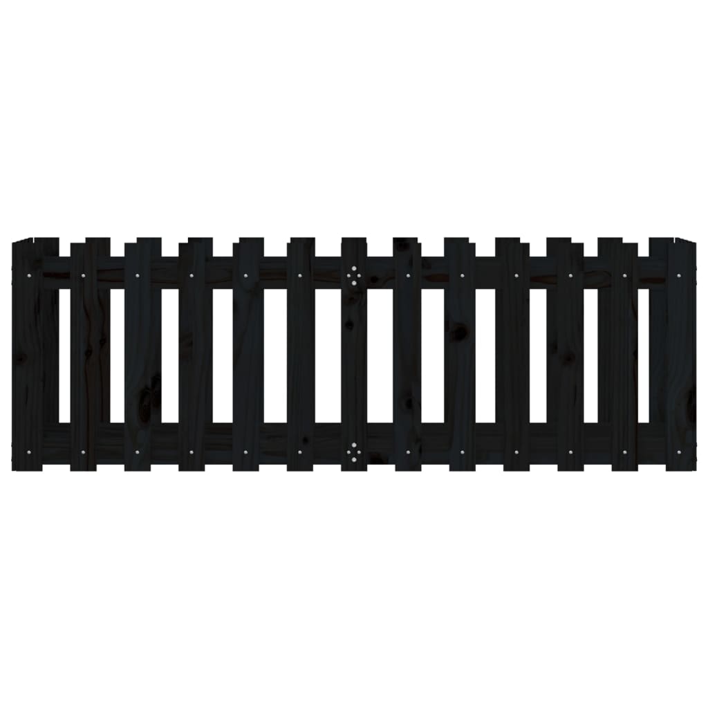 vidaXL Hochbeet Latten-Design Schwarz 150x50x50 cm Massivholz Kiefer
