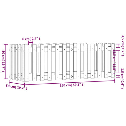 vidaXL Hochbeet Latten-Design Schwarz 150x50x50 cm Massivholz Kiefer