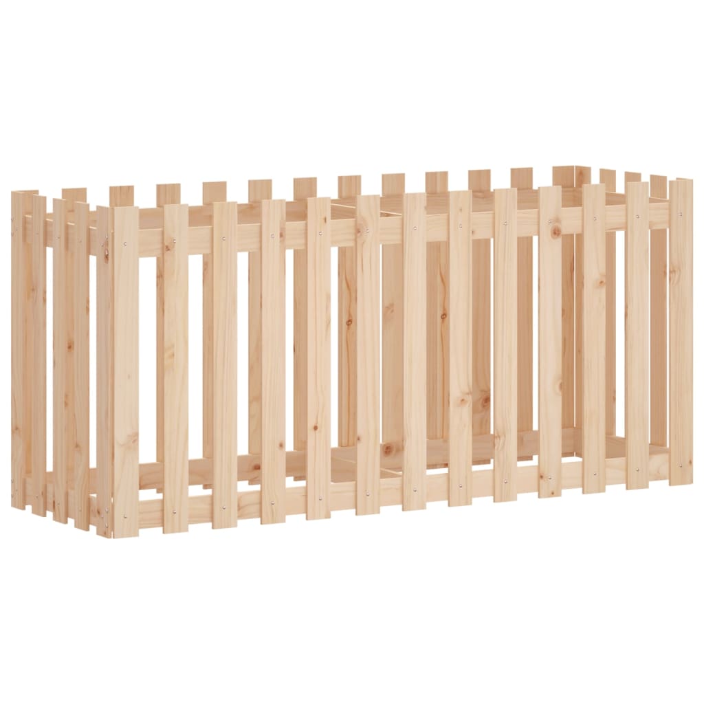 vidaXL Hochbeet Lattenzaun-Design 150x50x70 cm Massivholz Kiefer