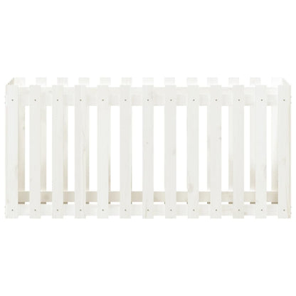 vidaXL Hochbeet Lattenzaun-Design Weiß 150x50x70 cm Massivholz Kiefer