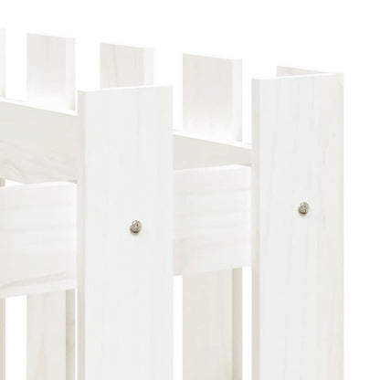 vidaXL Hochbeet Lattenzaun-Design Weiß 150x50x70 cm Massivholz Kiefer
