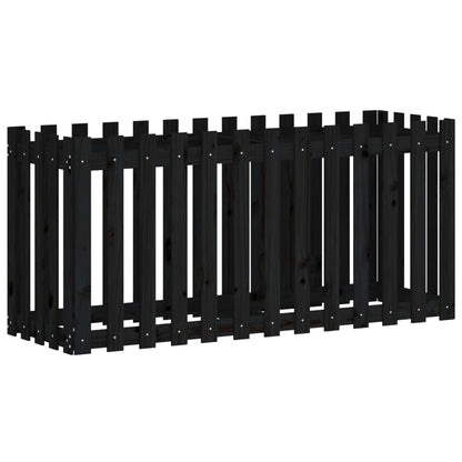 vidaXL Hochbeet Latten-Design Schwarz 150x50x70 cm Massivholz Kiefer