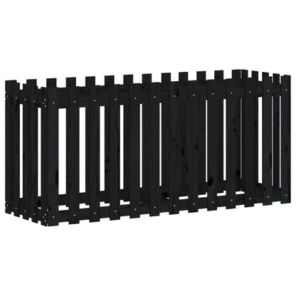vidaXL Hochbeet Latten-Design Schwarz 150x50x70 cm Massivholz Kiefer