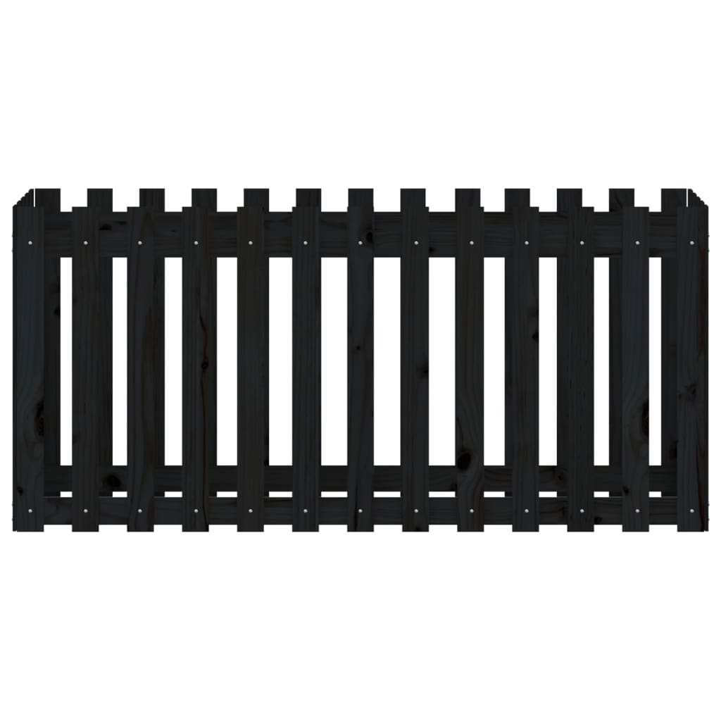 vidaXL Hochbeet Latten-Design Schwarz 150x50x70 cm Massivholz Kiefer