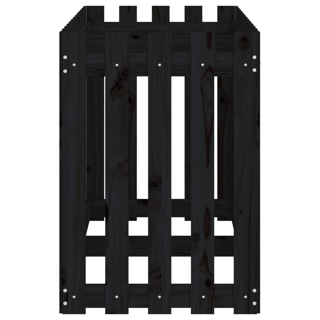 vidaXL Hochbeet Latten-Design Schwarz 150x50x70 cm Massivholz Kiefer