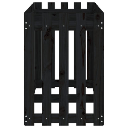 vidaXL Hochbeet Latten-Design Schwarz 150x50x70 cm Massivholz Kiefer