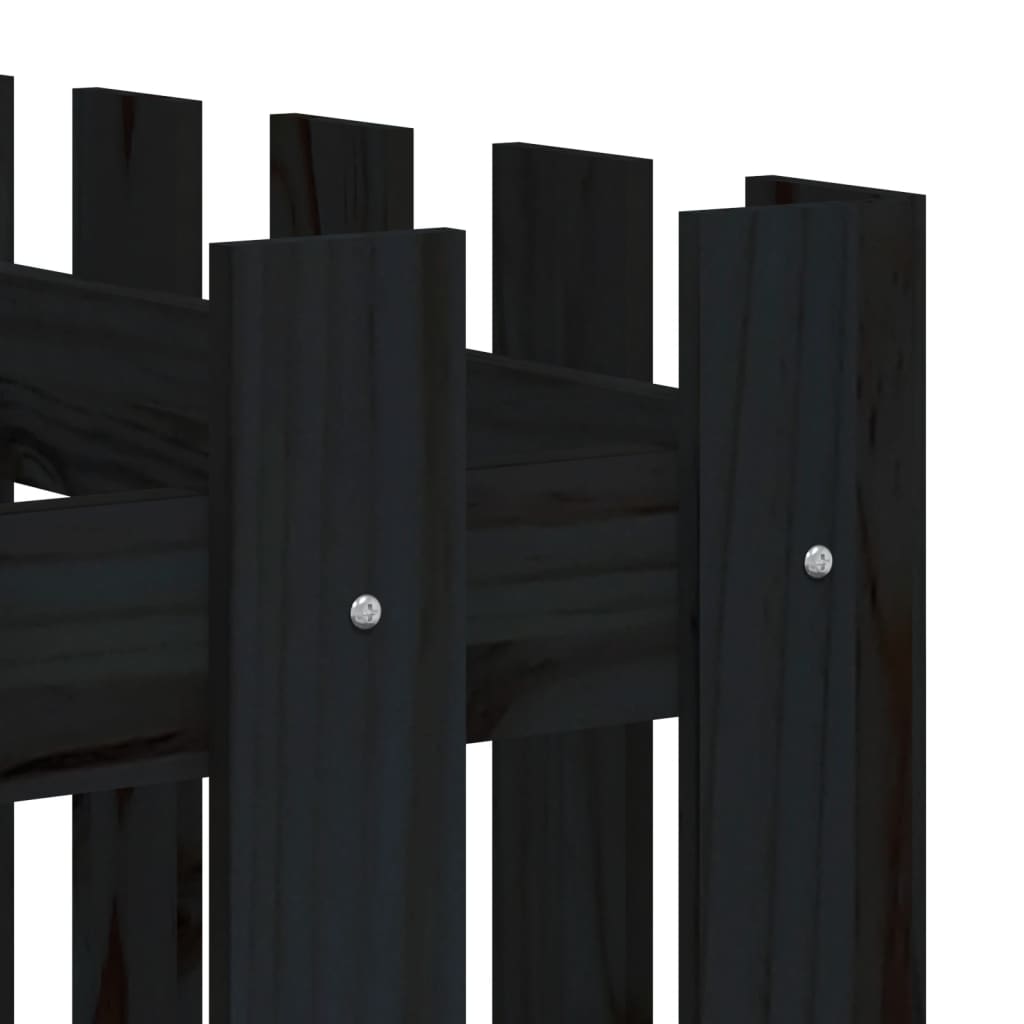 vidaXL Hochbeet Latten-Design Schwarz 150x50x70 cm Massivholz Kiefer