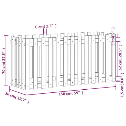 vidaXL Hochbeet Lattenzaun-Design 150x50x70 cm Massivholz Douglasie