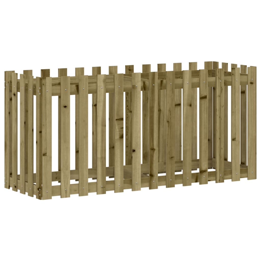 vidaXL Hochbeet Lattenzaun-Design 150x50x70 cm Kiefernholz Imprägniert
