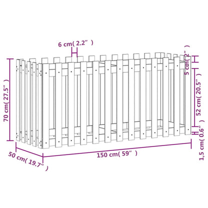 vidaXL Hochbeet Lattenzaun-Design 150x50x70 cm Kiefernholz Imprägniert