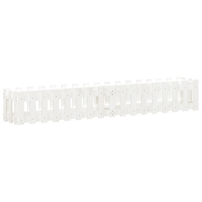 vidaXL Hochbeet Lattenzaun-Design Weiß 200x30x30 cm Massivholz Kiefer