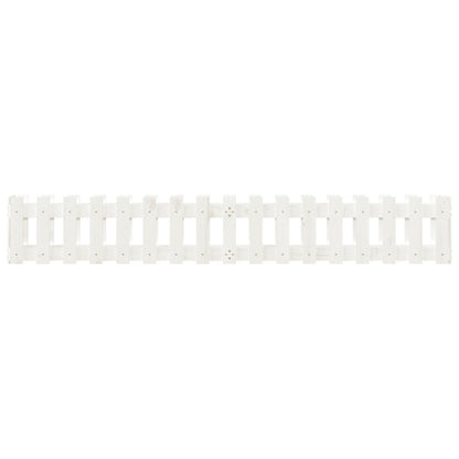 vidaXL Hochbeet Lattenzaun-Design Weiß 200x30x30 cm Massivholz Kiefer