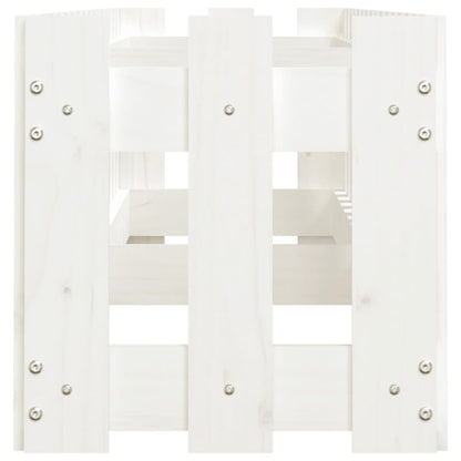 vidaXL Hochbeet Lattenzaun-Design Weiß 200x30x30 cm Massivholz Kiefer