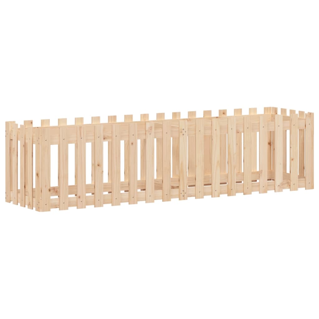 vidaXL Hochbeet Lattenzaun-Design 200x50x50 cm Massivholz Kiefer