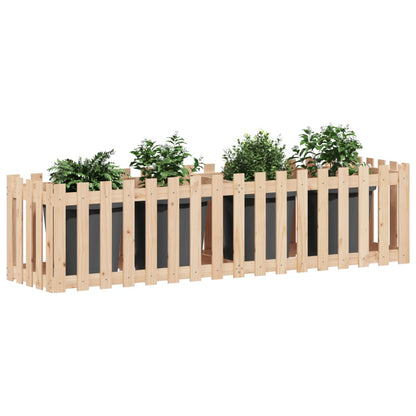 vidaXL Hochbeet Lattenzaun-Design 200x50x50 cm Massivholz Kiefer
