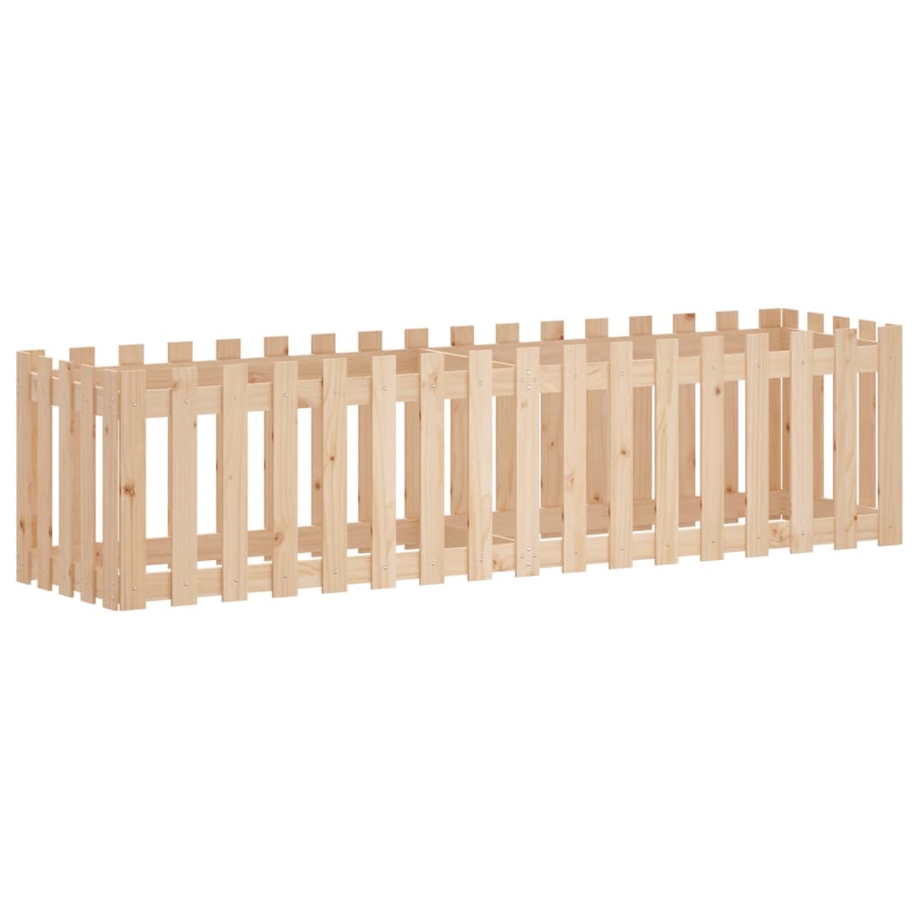 vidaXL Hochbeet Lattenzaun-Design 200x50x50 cm Massivholz Kiefer