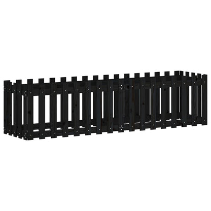 vidaXL Hochbeet Latten-Design Schwarz 200x50x50 cm Massivholz Kiefer