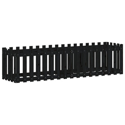 vidaXL Hochbeet Latten-Design Schwarz 200x50x50 cm Massivholz Kiefer