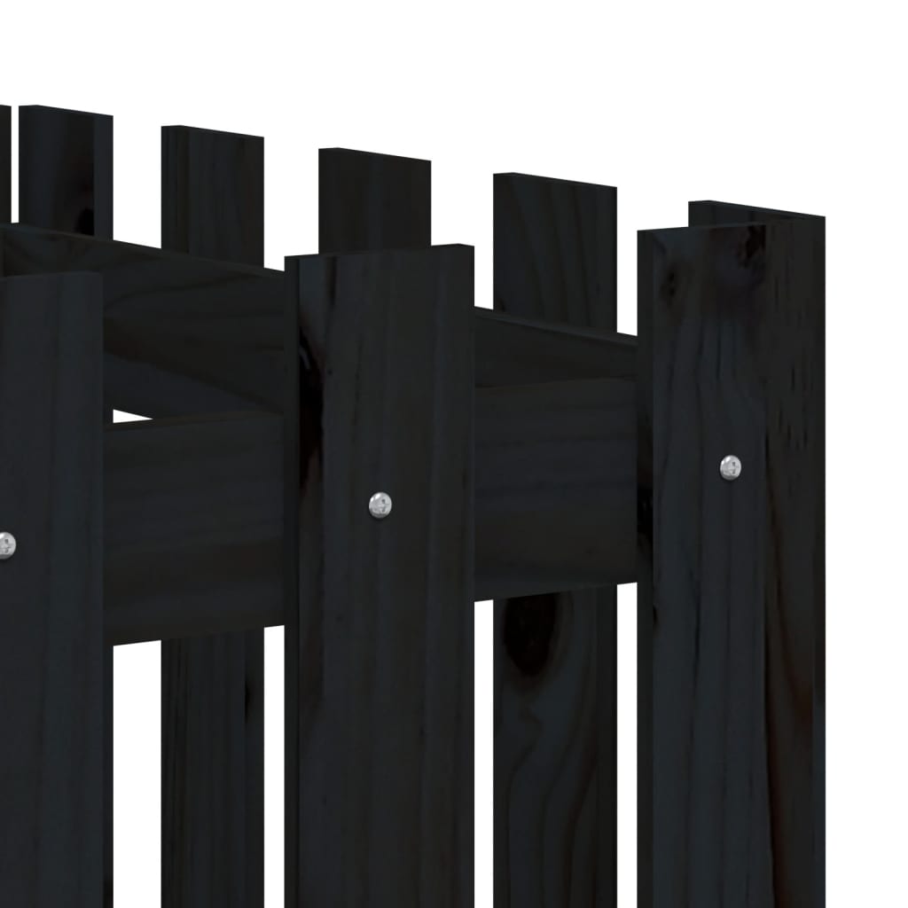 vidaXL Hochbeet Latten-Design Schwarz 200x50x50 cm Massivholz Kiefer