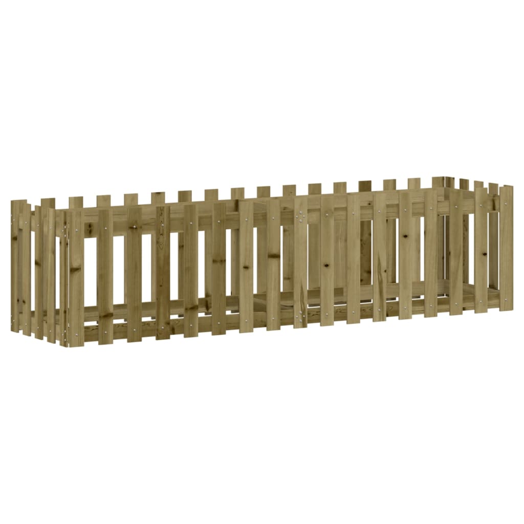 vidaXL Hochbeet Lattenzaun-Design 200x50x50 cm Kiefernholz Imprägniert