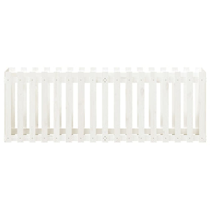 vidaXL Hochbeet Lattenzaun-Design Weiß 200x50x70 cm Massivholz Kiefer