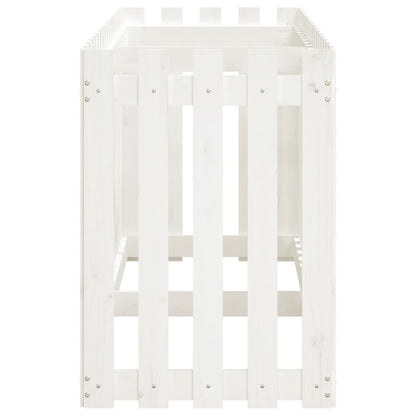vidaXL Hochbeet Lattenzaun-Design Weiß 200x50x70 cm Massivholz Kiefer