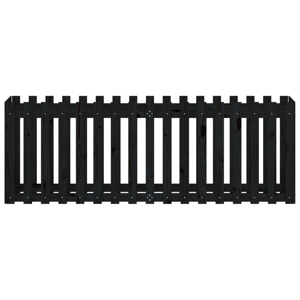 vidaXL Hochbeet Latten-Design Schwarz 200x50x70 cm Massivholz Kiefer