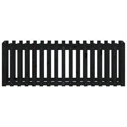 vidaXL Hochbeet Latten-Design Schwarz 200x50x70 cm Massivholz Kiefer