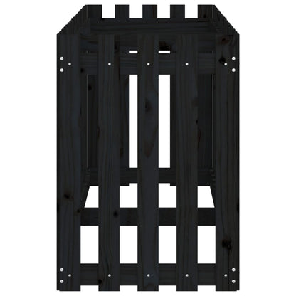 vidaXL Hochbeet Latten-Design Schwarz 200x50x70 cm Massivholz Kiefer