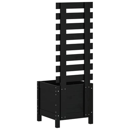 vidaXL Pflanzkübel Rankhilfe Schwarz 39x39,5x114 cm Massivholz Kiefer