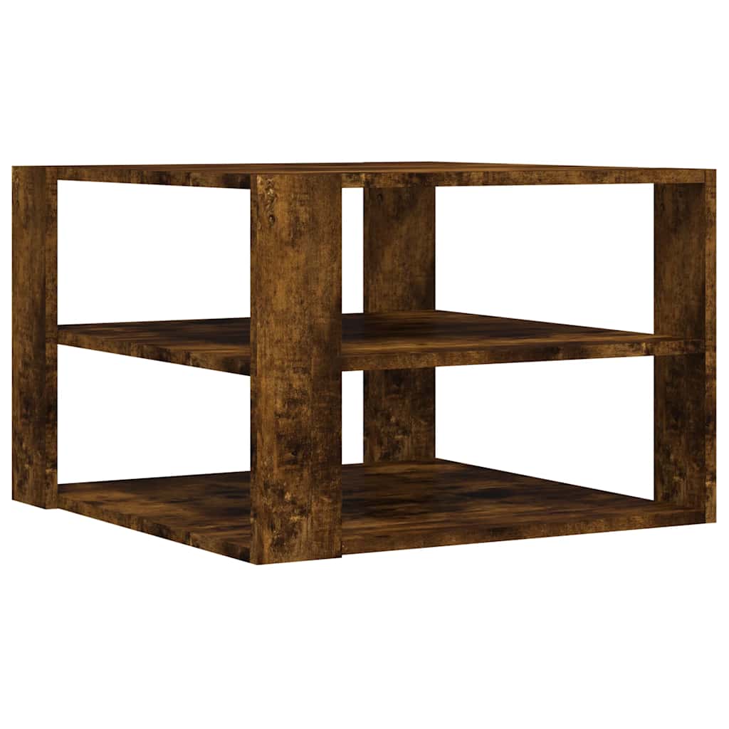 vidaXL Couchtisch Räuchereiche 58x58x40 cm Holzwerkstoff