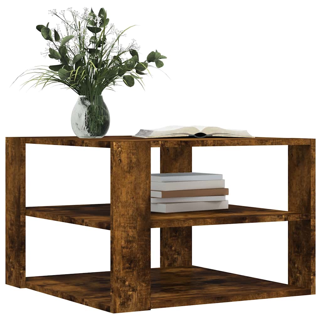 vidaXL Couchtisch Räuchereiche 58x58x40 cm Holzwerkstoff