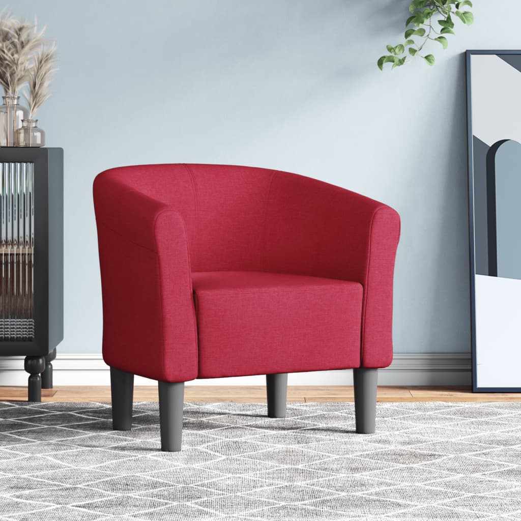 vidaXL Clubsessel Weinrot Stoff