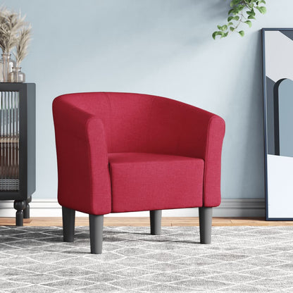 vidaXL Clubsessel Weinrot Stoff