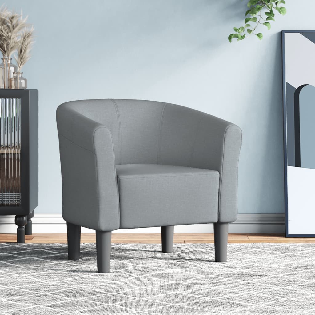 vidaXL Clubsessel Hellgrau Stoff