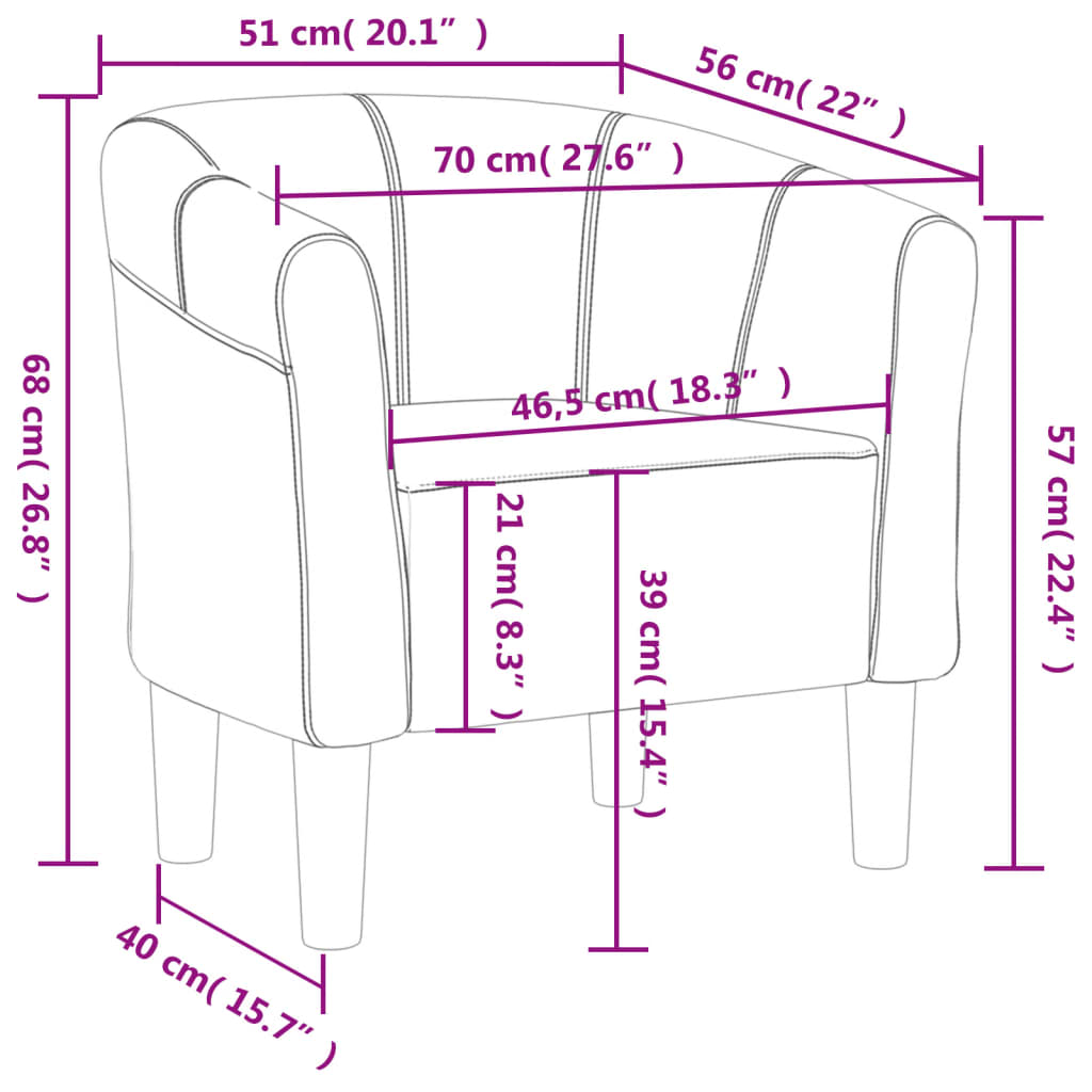 vidaXL Fauteuil club gris foncé en tissu