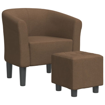 vidaXL Clubsessel mit Fußhocker Braun Stoff