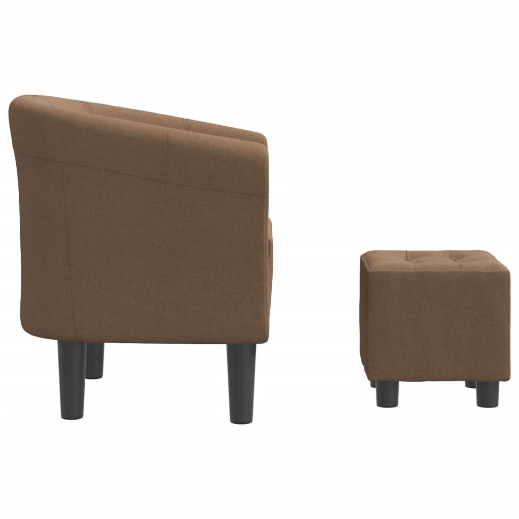 vidaXL Clubsessel mit Fußhocker Braun Stoff