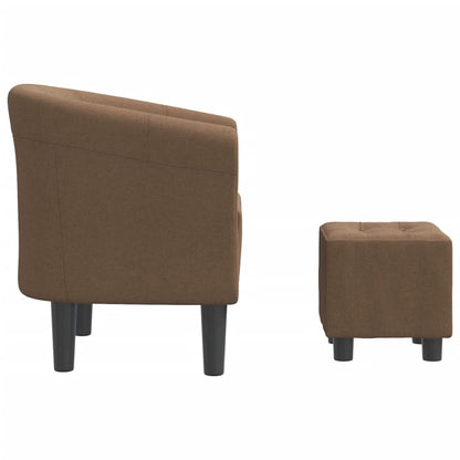 vidaXL Clubsessel mit Fußhocker Braun Stoff