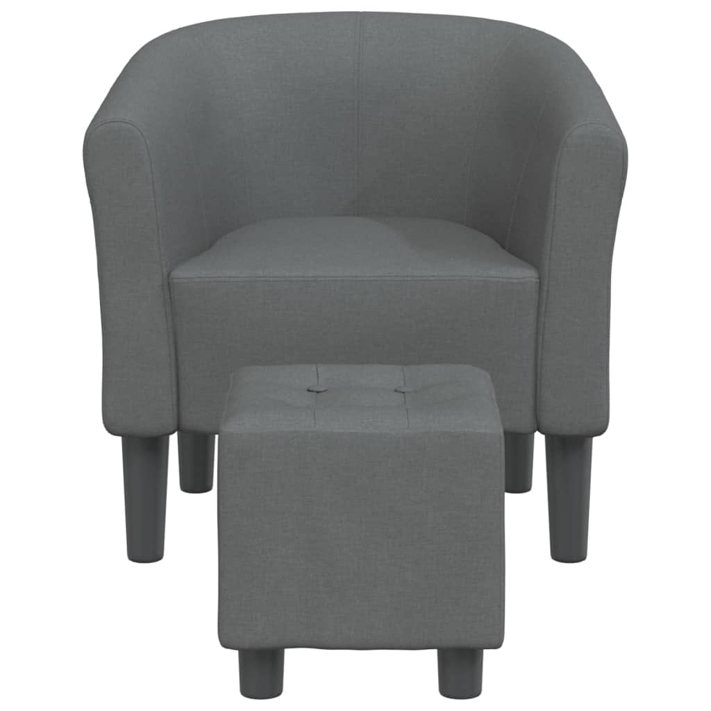 vidaXL Clubsessel mit Fußhocker Dunkelgrau Stoff