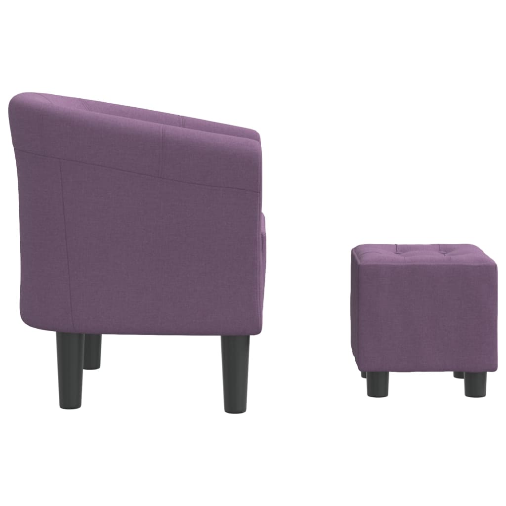 vidaXL Clubsessel mit Fußhocker Lila Stoff