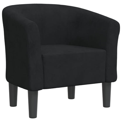 vidaXL Fauteuil club noir en velours