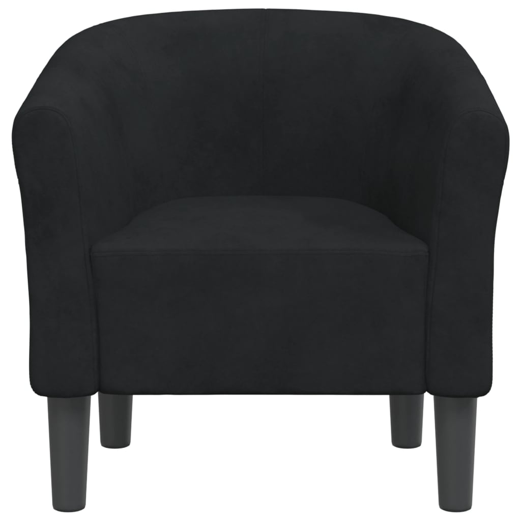 vidaXL Fauteuil club noir en velours