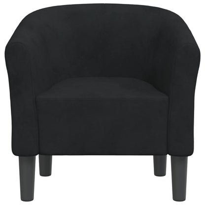 vidaXL Fauteuil club noir en velours