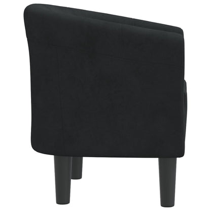 vidaXL Fauteuil club noir en velours